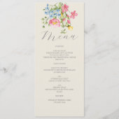 Boho Ivoor Bloemenkoraal Bruiloft Menu (Voorkant)