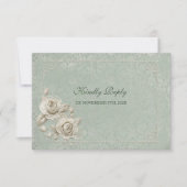 Boho ivoor boog bruiloft met QR-code RSVP kaart (Voorkant)