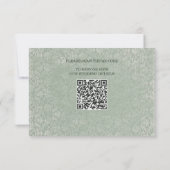 Boho ivoor boog bruiloft met QR-code RSVP kaart (Achterkant)