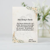 Boho Ivoor Rozen & Pampas Grass Wedding Bedankkaart (Staand voorkant)