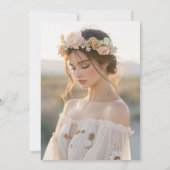 Boho ivoor script bruiloft bruidsuitnodiging foto kaart (Achterkant)