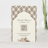 Boho Ivoorkleurig Beige Ikat Fotocollage Indische (Achterkant)