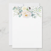 Boho Ivory Anemone Peony Floral Greenery Wedding Kaart (Achterkant)