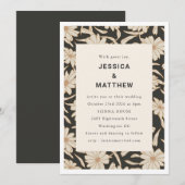 Boho Ivory en Black Floral Modern Unique Wedding Kaart (Voorkant / Achterkant)