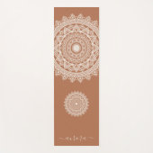 Boho Ivory Mandala op Terracotta Custom Name Yogamat (Voorkant)