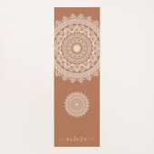 Boho Ivory Mandala op Terracotta Custom Name Yogamat (Achterkant)
