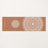 Boho Ivory Mandala op Terracotta Custom Name Yogamat (Voorkant (horizontaal))