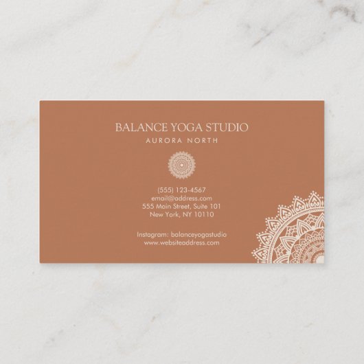 Boho Ivory Mandala Yoga Visitekaartje (Achterkant)