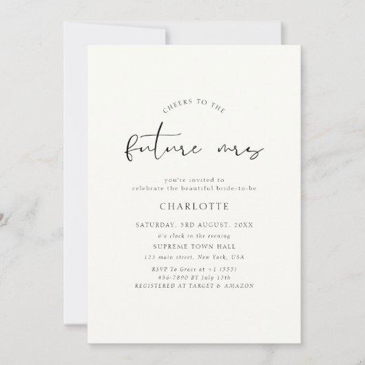 Boho Ivory Script Wedding Bridal Shower Photo Kaart (Voorkant)