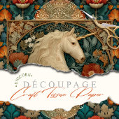 Boho jade en gouden eenhoorn bloemenart nouveau tissuepapier