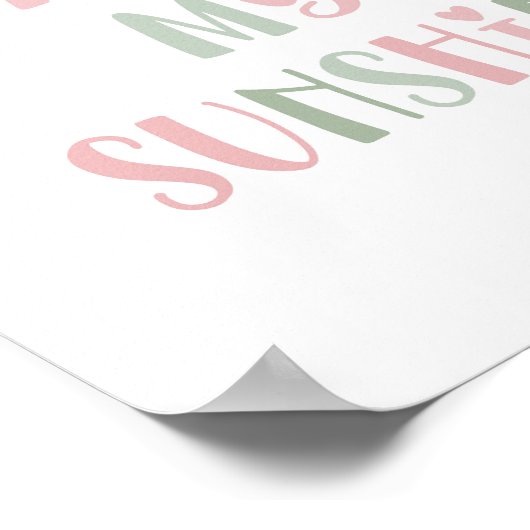 Boho je bent mijn zonneschijn Kinder decor Poster (Hoek)