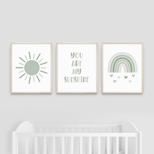 Boho je bent mijn zonneschijn zon regenboog muurkunst sets