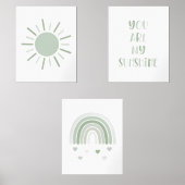 Boho je bent mijn zonneschijn zon regenboog muurkunst sets (Voorkant)