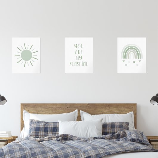 Boho je bent mijn zonneschijn zon regenboog muurkunst sets (Slaapkamer)