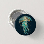 Boho Jellyfish | diepzee Ronde Button 3,2 Cm (Voorkant /achterkant)