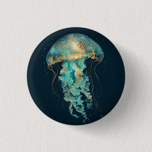 Boho Jellyfish   diepzee Ronde Button 3,2 Cm