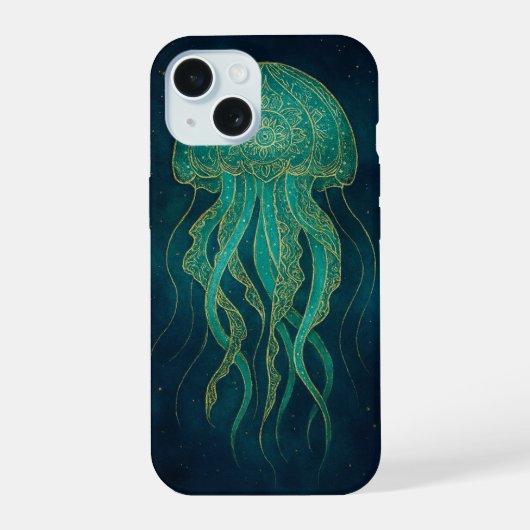 Boho Jellyfish iPhone 15 Case (Achterkant)