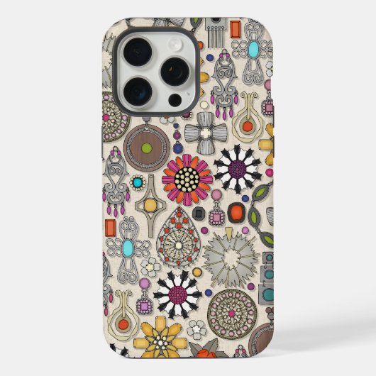 Boho Jewel Schatten Linnen iPhone Hoesje (Achterkant)
