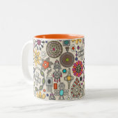 Boho Jewel Schatten Linnen Tweekleurige Koffiemok (Voorkant links)