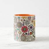 Boho Jewel Schatten Linnen Tweekleurige Koffiemok (Center)