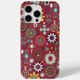 Boho Jewel Schatten Rood iPhone 15 Pro Max Hoesje