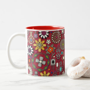 Boho Jewel Schatten Rood Tweekleurige Koffiemok