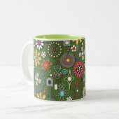 Boho Jewel Treasures Green Tweekleurige Koffiemok (Voorkant links)