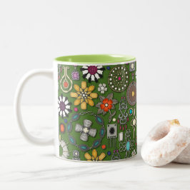 Boho Jewel Treasures Green Tweekleurige Koffiemok