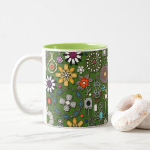 Boho Jewel Treasures Green Tweekleurige Koffiemok