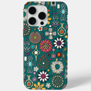 Boho Jewel Treasures Viridian Green iPhone 15 Pro Max Hoesje
