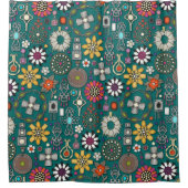 Boho Jewel Treasures Viridian Green Douchegordijn (Voorkant)