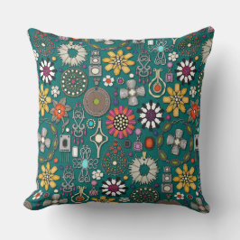 Boho Jewel Treasures Viridian Green Kussen