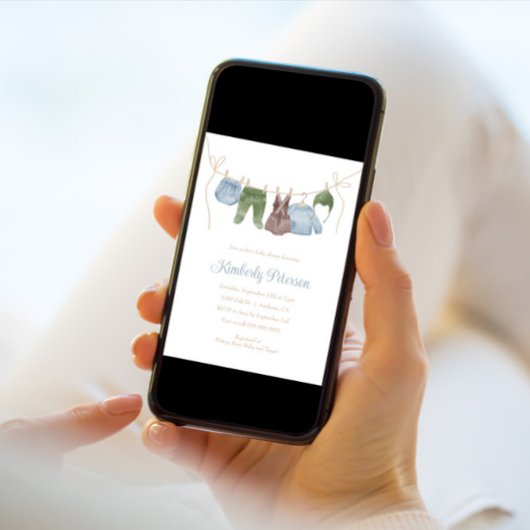 Boho Jongen Kleding Lijn Baby shower Kaart