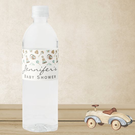 Boho Jongen of Meisje Baby shower  Speelgoed Waterfles Etiket