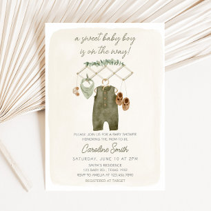 Boho jongens babykleren baby shower kaart