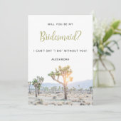 Boho Joshua Tree Wil Je Mijn Bruidsmeisje Zijn Kaart (Staand voorkant)
