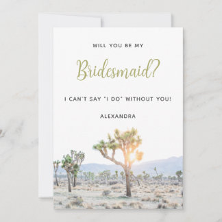 Boho Joshua Tree Wil Je Mijn Bruidsmeisje Zijn Kaart