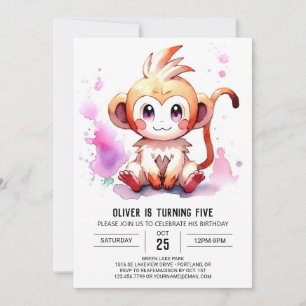 Boho Joyful Monkey Verjaardag Kaart