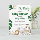 Boho Jungle Baby Shower Kaart (Staand voorkant)