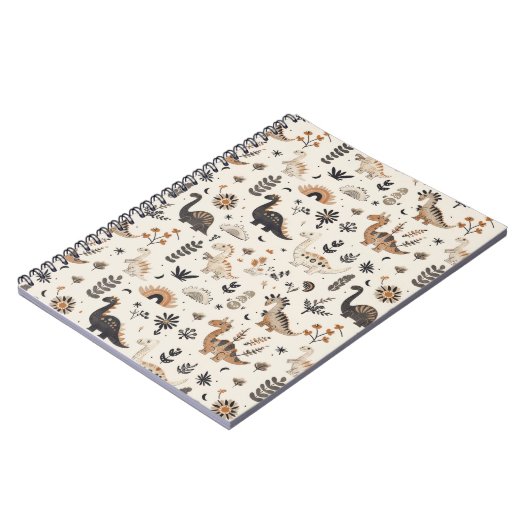 Boho Jungle Dinosaurus Patroon Notitieboek (Linkerzijde)