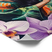 Boho Jungle Droomlandschap Witte Tijger & Vrouw Poster (Hoek)