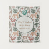 Boho Jungle Safari Baby Borrel Wandkleed (Voorkant)