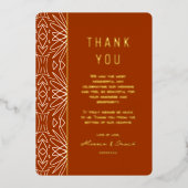 Boho Jungle Strand Bruiloft Bedankkaart Folie Uitnodiging (Voorkant)