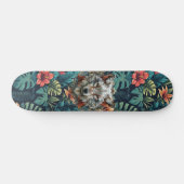 Boho Jungle Witte Wolf Skateboard (Horizontaal)
