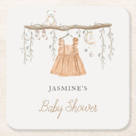 Boho Jurk Kleding Meisje Baby shower Kartonnen Onderzetters
