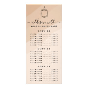 Boho Kaarsenbedrijf Rack Card   Scan de QR-code Reclamekaart