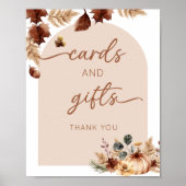 Boho Kaarten en cadeaubordje | Terracotta Florals Poster (Voorkant)