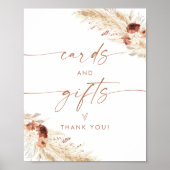 Boho Kaarten en cadeaubordje | Terracotta Florals Poster (Voorkant)