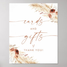 Boho Kaarten en cadeaubordje | Terracotta Florals Poster