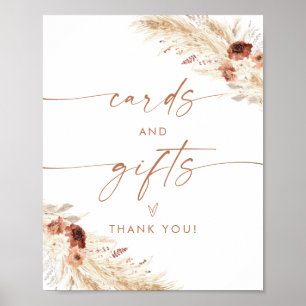 Boho Kaarten en cadeaubordje   Terracotta Florals Poster